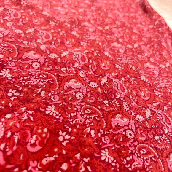 Vintage 90s DBY Ltd. Sleeveless Spaghetti Strap Midi Dress Red Paisley Keyhole - Picture 6 of 7